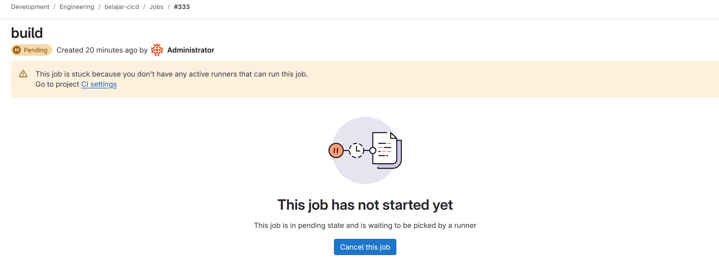 pending-job-due-to-no-runner